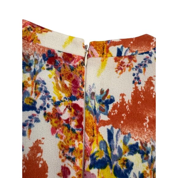 Antonio Melani Floral Print Cap Sleeve Dress With Zipper Accents Size 2 - Picture 14 of 14